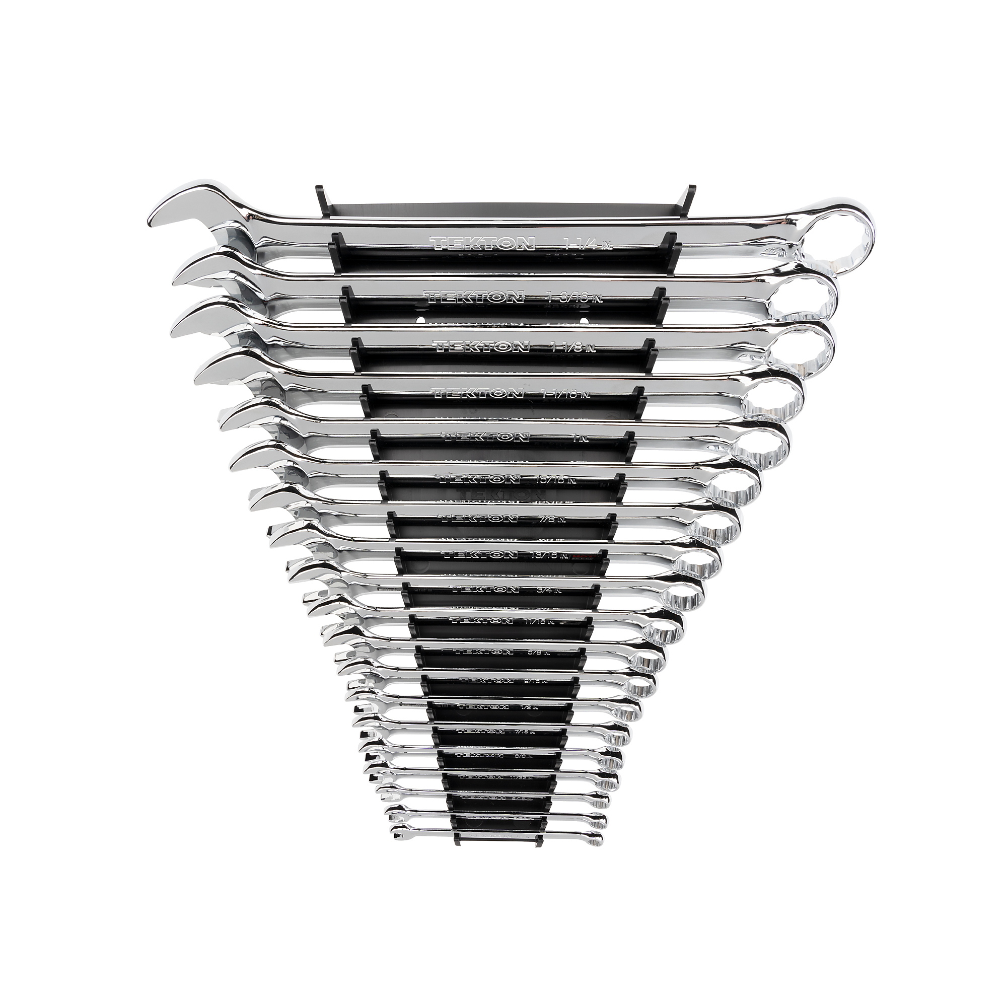 TEKTON Combination Wrench Set with Rack, 19-Piece (1/4 - 1-1/4 in.) | WCB91102